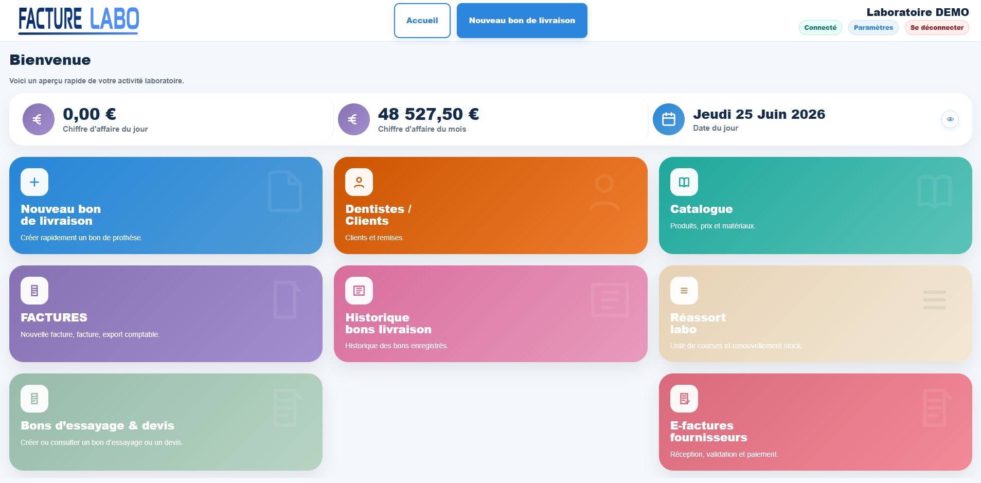 Facture Labo solution de gestion JCOM EDITION pour laboratoire de prothèse dentaire